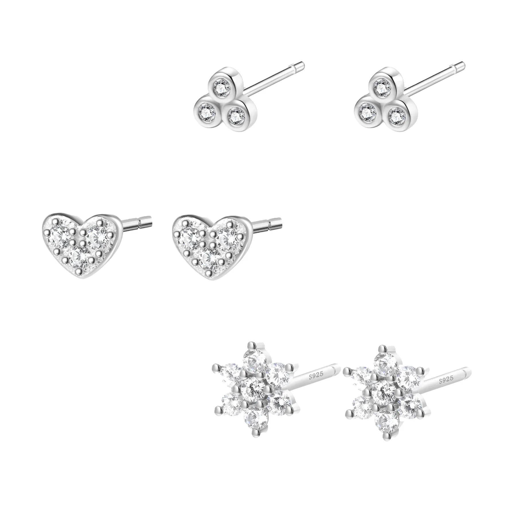 Triad Stud Earring Sets Sterling Silver