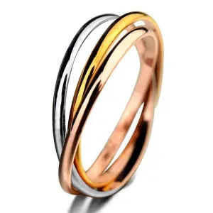 Trinity Tri-Color Interlocked Rolling Rings