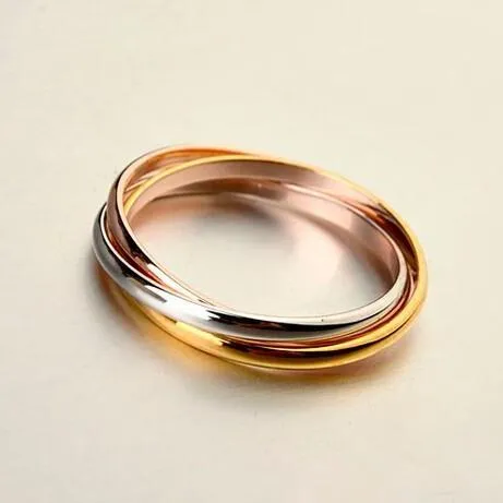 Trinity Tri-Color Interlocked Rolling Rings