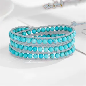 Turquoise Elegance 3 Wrap Bracelet