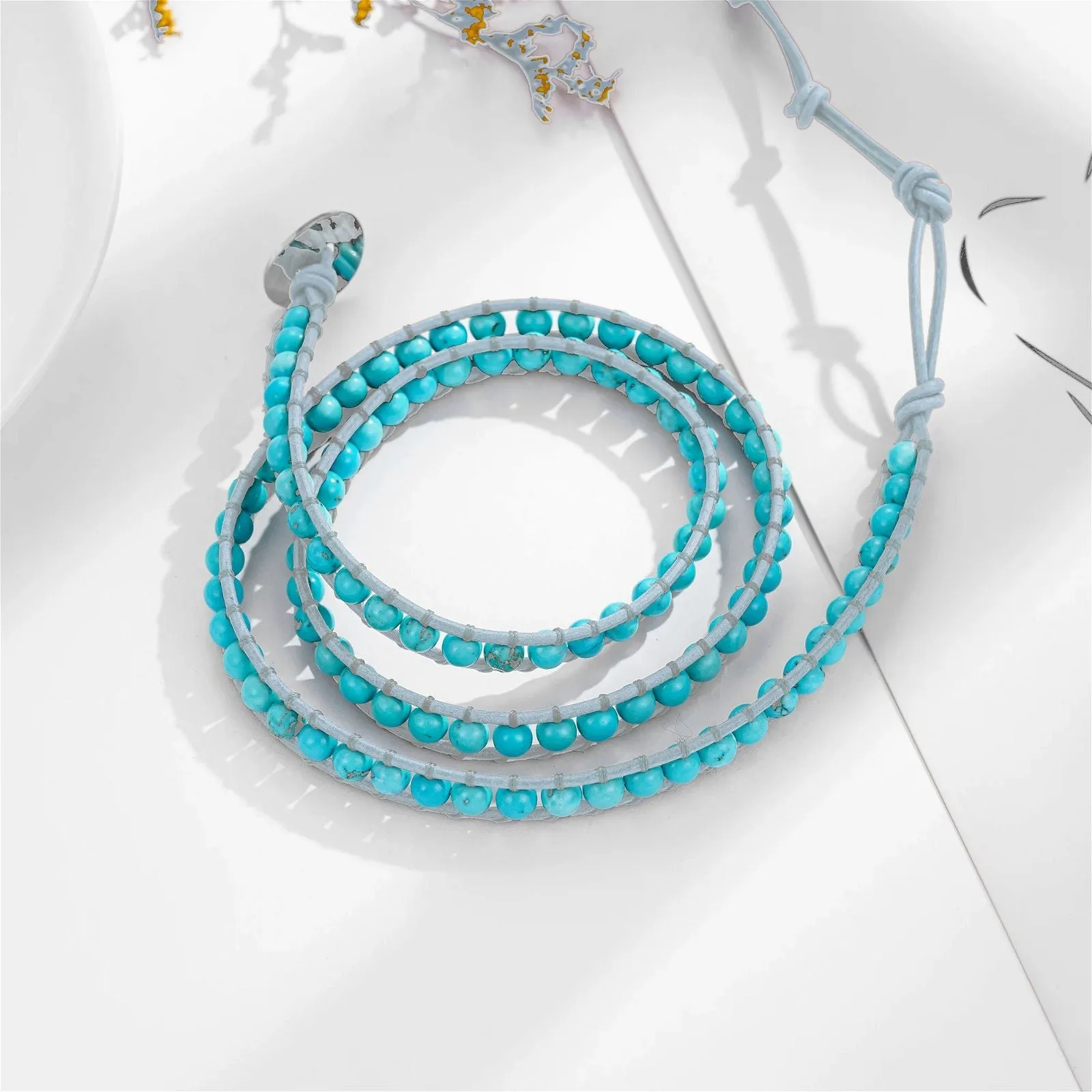 Turquoise Elegance 3 Wrap Bracelet