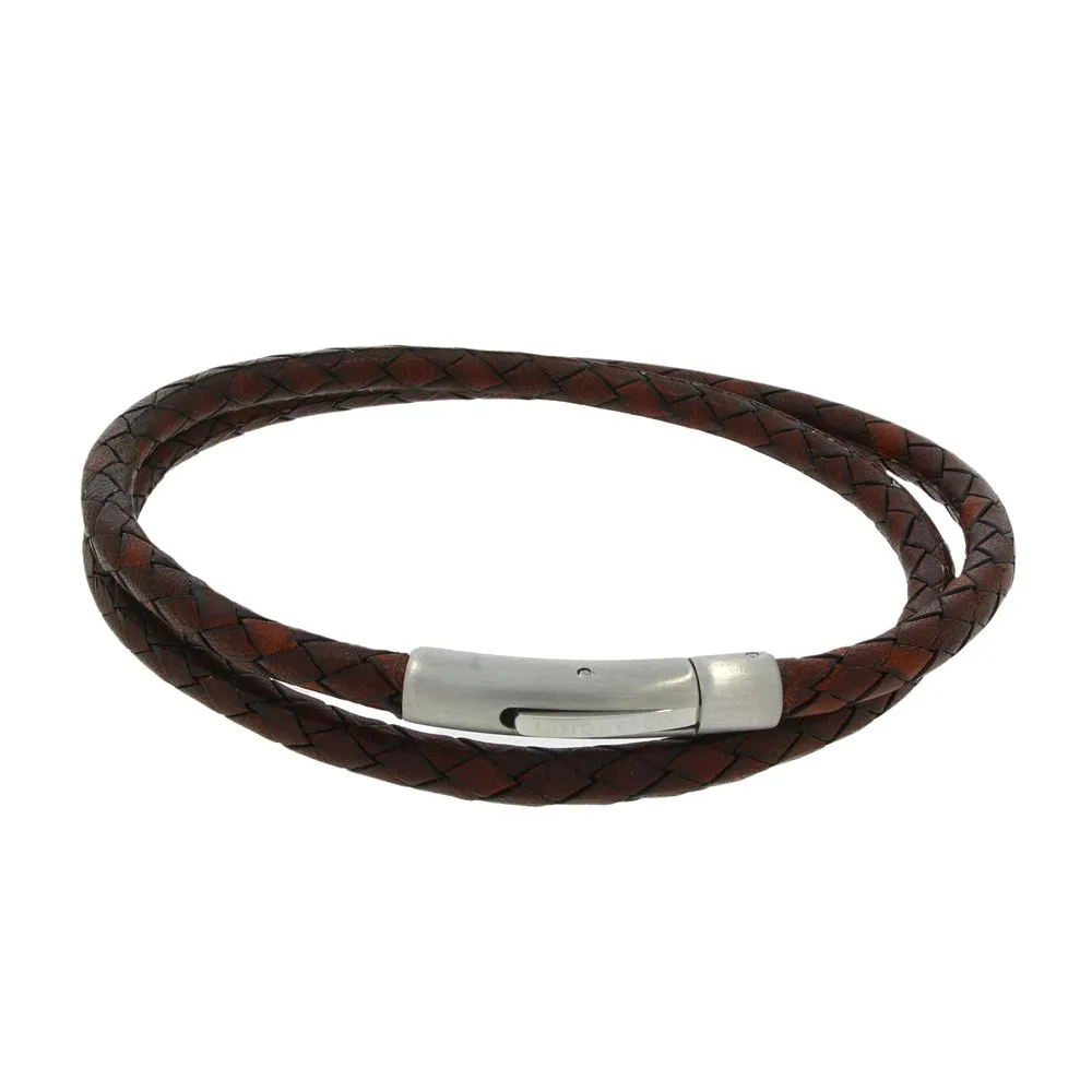 Unique & Co Brown Leather Mens Bracelet B511ADB-19