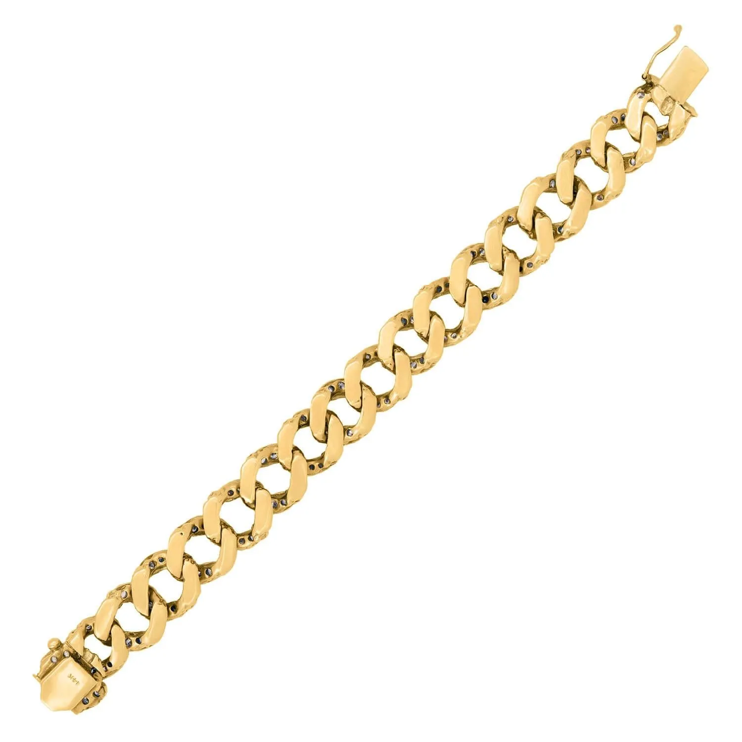 Vintage 14k and Platinum Diamond Cuban Link Bracelet