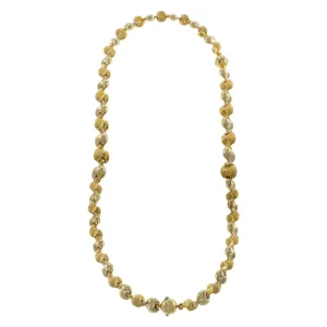 Vintage Retro 14KT Yellow Gold Italian Ball Link Necklace with Removable Bracelet