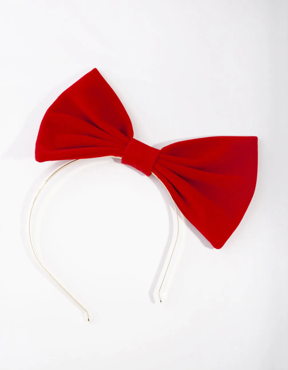 Xmas Large Red Velvet Bow Headband