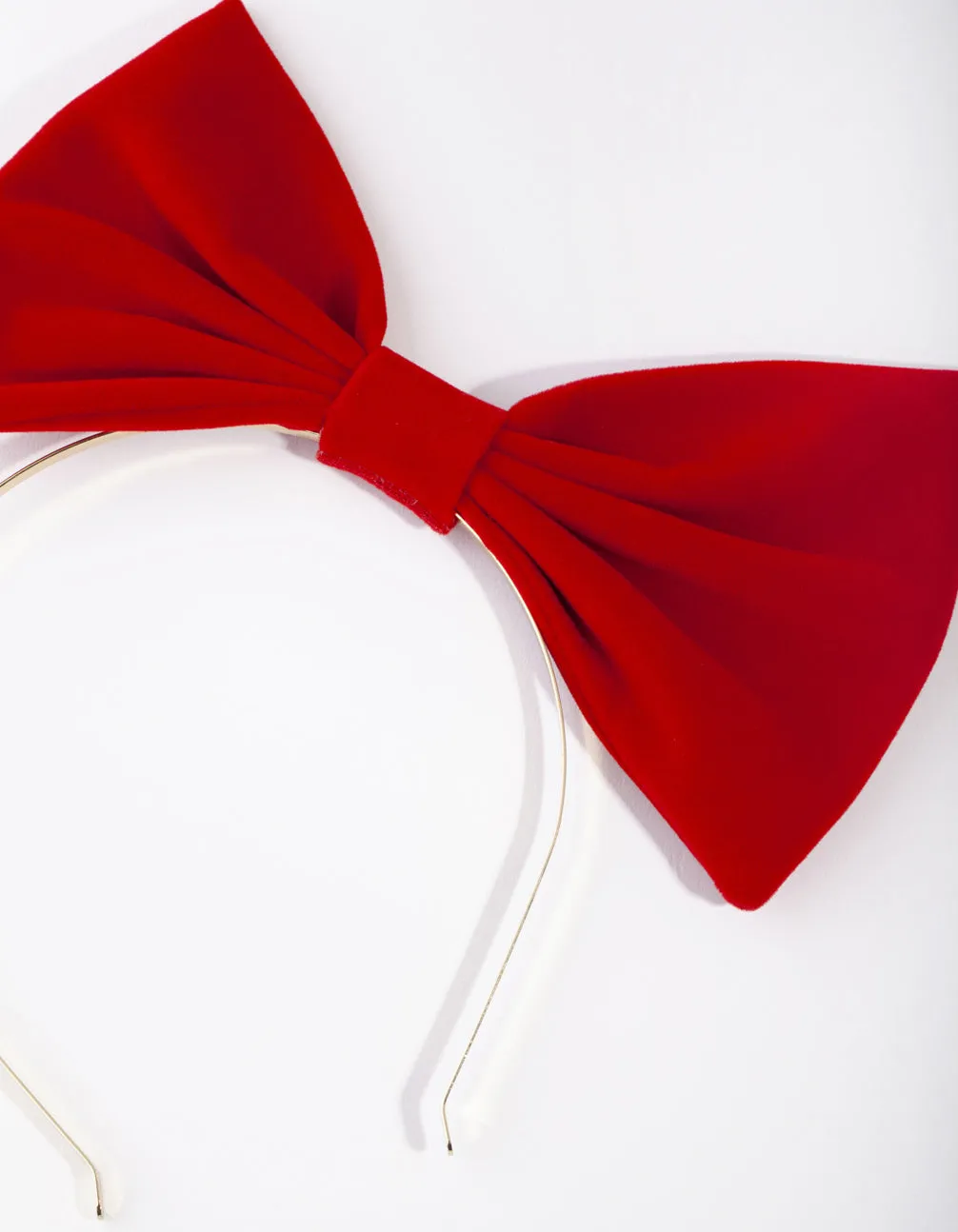 Xmas Large Red Velvet Bow Headband